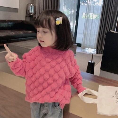 Girl Sweater Kids Baby Toddler Tops 2021 Thicken Warm Winter Autumn Wool Knitting Cashmere Christmas Children Clothing