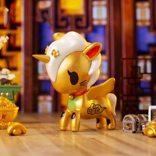 Tokidoki Unicorn Lucky Cat Figure Action Toys for Girls Kawaii Model Collectible Doll Birthday Gift Desktop Ornaments Collection