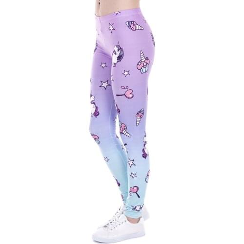 Unicorn and Sweets Printing Leggins Sexy High Waist Woman Pants Fashion Women Leggings Fitness Legging