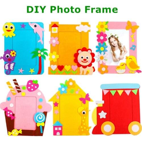 1 Pcs DIY Non-woven Picture Frame 3D Photo Frame Children Non-woven Stickers Handmade DIY Material Package Craft Toys