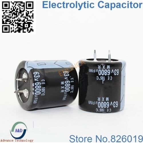 12pcs/lot 63V 6800UF Radial DIP Aluminum Electrolytic Capacitors size 30*30 6800UF 63V Tolerance 20