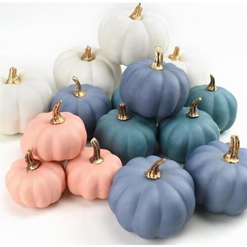 16pcs Halloween Fake Pumpkins Artificial Autumn Pumpkins Party Table Fireplace Decoration DIY Fake Foam Vegetable Fruit Ornament