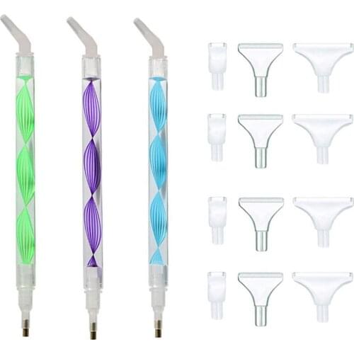 3Pc/Set Point Drill Pen Resin 5D Point Drill Pen DIY Cross Stitch Craft Sewing Embroidery Drill Bit Accessories