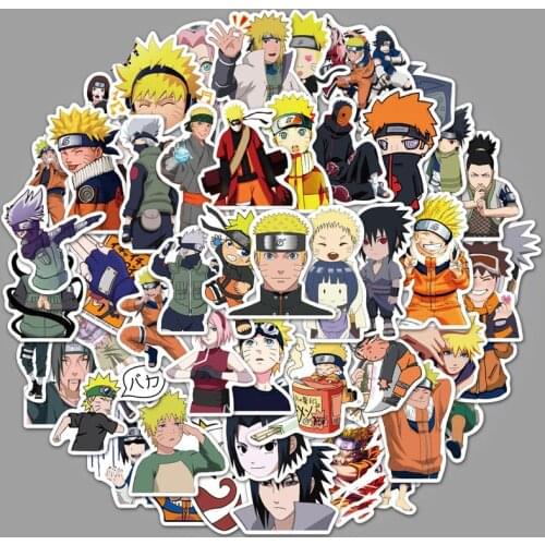 50PCS Cartoon Anime-NARUTO Waterproof Kids Adult Stickers Skateboard Suitcase Guitar Graffiti DIY Children Classic Toys