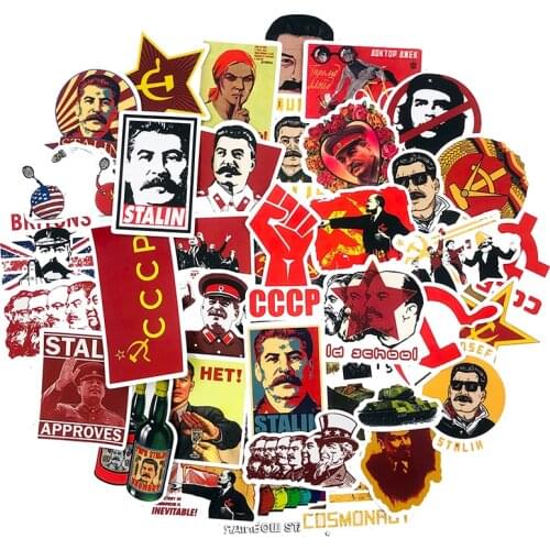 50Pcs Soviet Union Stalin USSR CCCP HET Stickers Refrigerator Scooter Suitcase Scrapbook Guitar Waterproof Graffiti Sticker