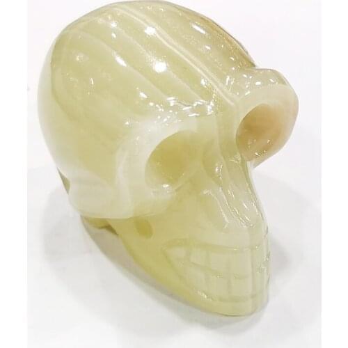 Afghanistan Jade Skull Hand Carved Quartz Crystal Skull Ghost Reiki Healing Crystal Stone Figurine For Home Christmas Decoration