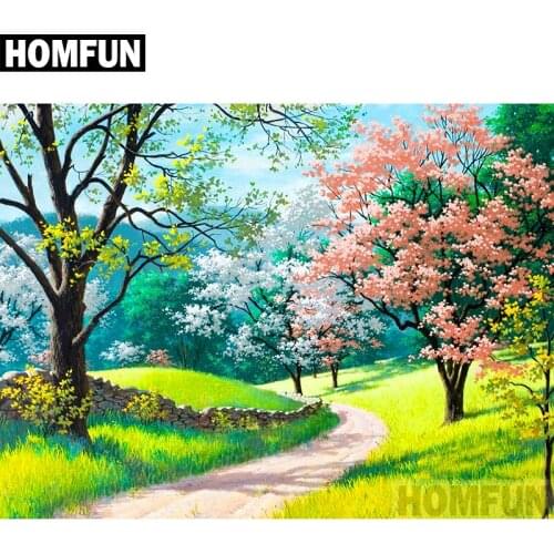 HOMFUN Full Square/Round Drill 5D DIY Diamond Painting "Spring Scenic" Embroidery Cross Stitch 5D Home Decor Gift A02192