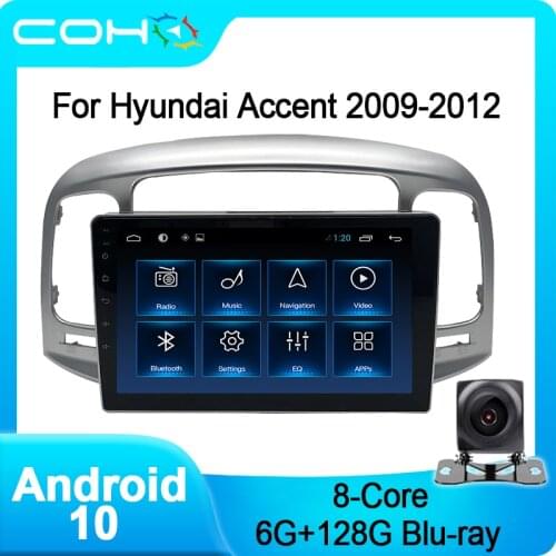 COHO For Hyundai Accent 2009-2012 Gps Navigation Car Multimedia Player Radio Android 10.0 8-Core 6+128G