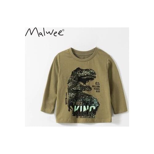 Childrens T-shirts 2021 Spring Autumn New Baby Clothing Wholesale Childrens Cotton O-neck Boys Long-sleeved Bottoming T Shirt