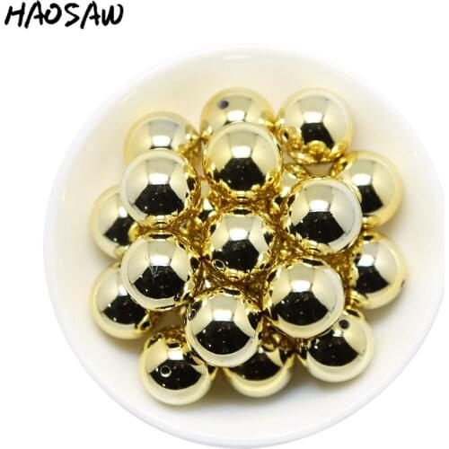 Fashion jewelry 20MM 100pcs/Lot Chunky Bubblegum Acrylic Solid Beads Printed Shinny UV Colorful Beads For Jewelry KQWB-517220