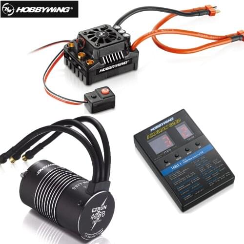 Hobbywing EzRun Max8 v3 150A Waterproof Brushless ESC T / TRX Plug + 4268 KV2600 Motor +LED Programing for 1/8 RC Car Truck