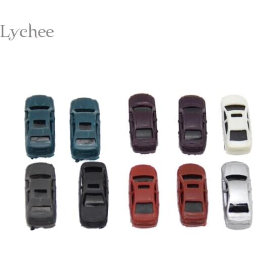 Lychee Life 10pcs Model Car Scenery Scale Zen Garden Accessories Figurines Miniatures Home Decoration Random Color