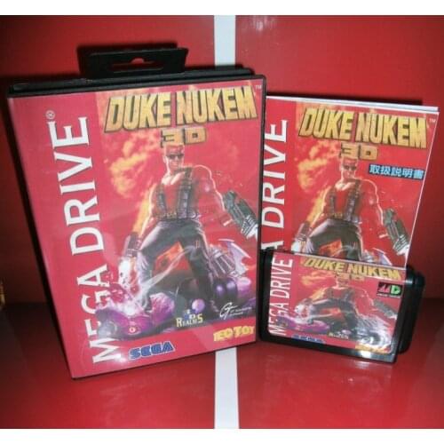 MD games card - Duke Nukem 3D Japan Cover with Box and Manual for MD MegaDrive Genesis Video Game Console 16 bit MD card