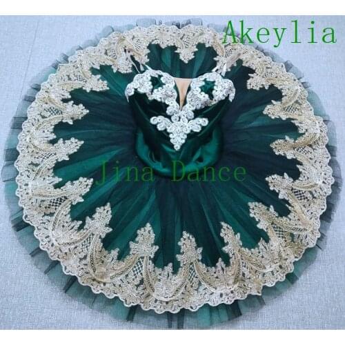 Pre-professional Ballet Tutu Green Black Classical Ballet Costume Tutu blue Pancake Stage Ballet Attire Costume Esmeralda girls