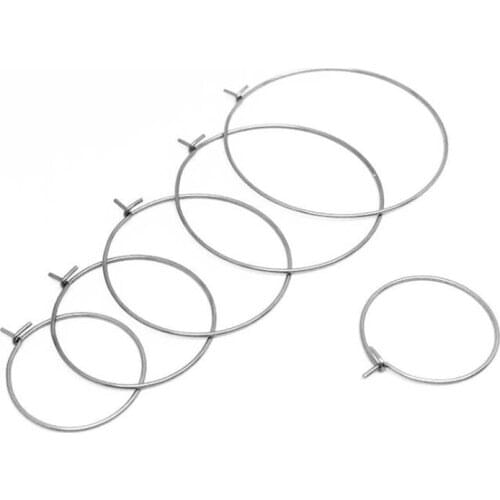 50pcs 15/20/25/30/35/40/45/50mm Stainless Steel Open Jump Ring Earring Beading Hoop for DIY Ear Jewelry Making Accessories