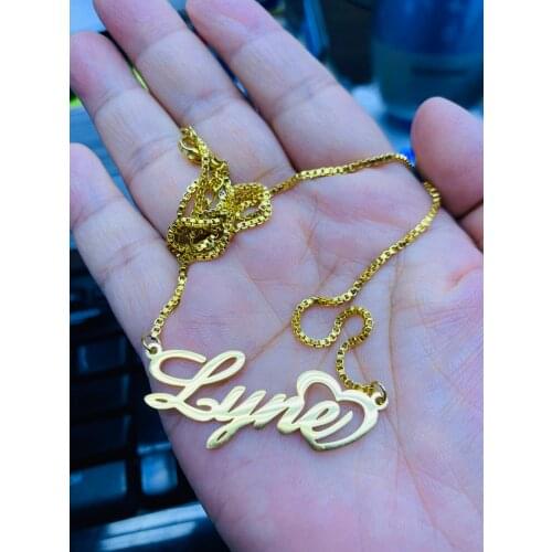Personalized Letter Heart Nameplate Necklace For Women Stainless Steel Custom Name Gold Chain Necklaces Jewelry collana acciaio