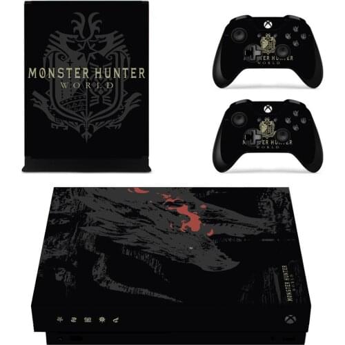 Monster Hunter World Full Cover Skin Console & Controller Decal Stickers for Xbox One X Skin Stickers Vinyl