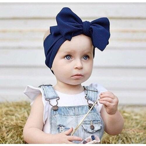 Children Solid Color Bow Hairband Broad Headband Toddler Girls Kids Hair Band Fashion Headwear Cute Hairbands Photo Props