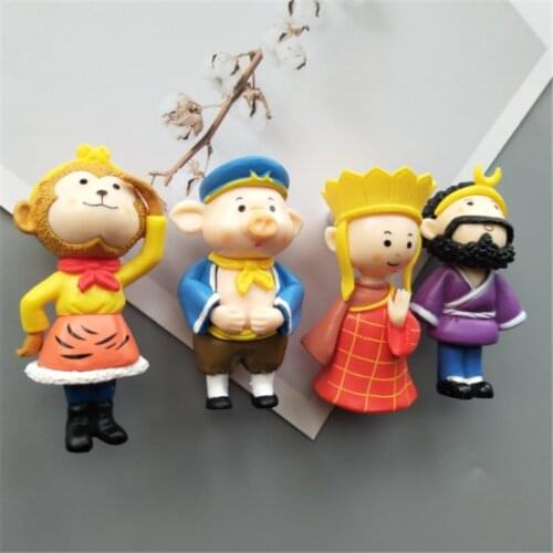 Journey to the West Fridge Magnet Decoration PVC Plastic Figure Fridge Magnet Magnet Monkey King Tang Monk Pig Bajie Sand Monk