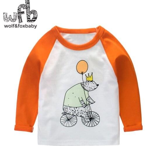 Retail 2-10 years long-sleeve T-shirt cartoon round neck cotton cute cartoon bottoming shirt children spring fall autumn
