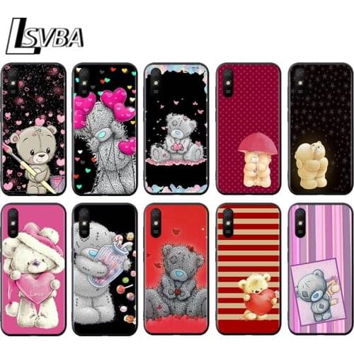 Cartoon teddy bear for Xiaomi Redmi 10X Pro 5G 9A 9I 9T 9 GO K40 K30 K20 Ultra 8 7 6 5 4X Pro Soft Black Phone Case