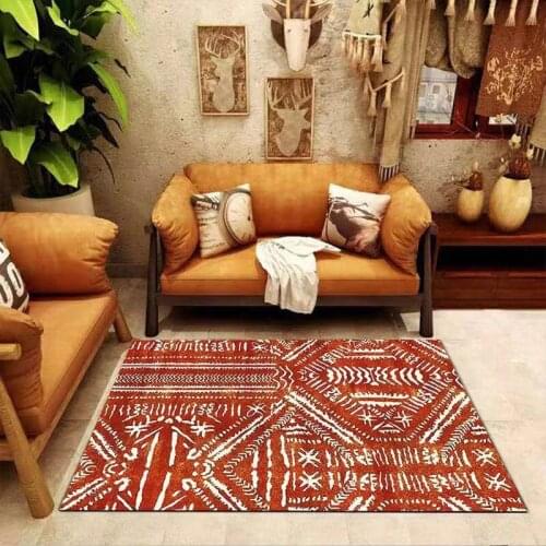 Nordic Ethnic Retro Rug Moroccan Style Simple Bedroom Living Room Bohemian Carpet Home Bedside Carpet Mat