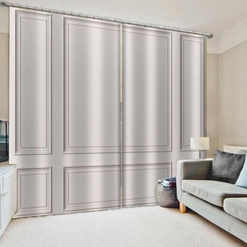 Modern Home Decoration Blackout 3D Curtain sliver solid curtains Thickened blackout curtains