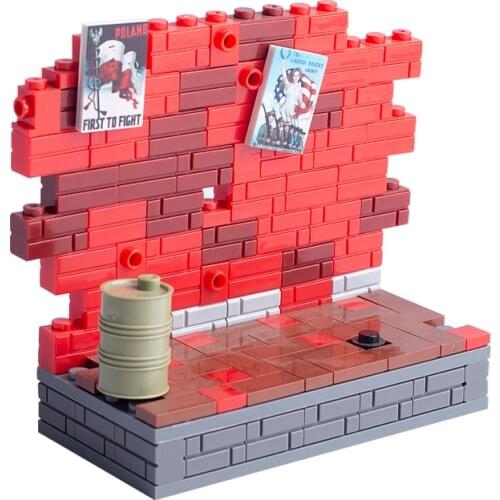 WW2 Military Soldier Soviet Union World War 2 Figures Building Blocks Poster Ruins Scenes City Police SWAT Bricks Kids Toys
