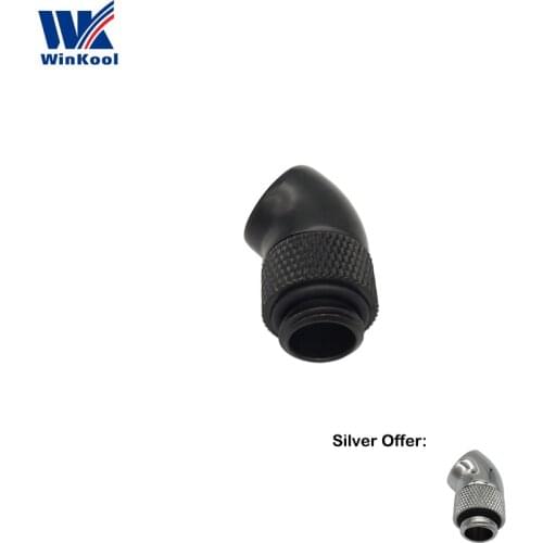 WinKool 45 Degree Male to Female Rotary Angle Fitting Adapter With G1/4'' Threads for Water Cooling