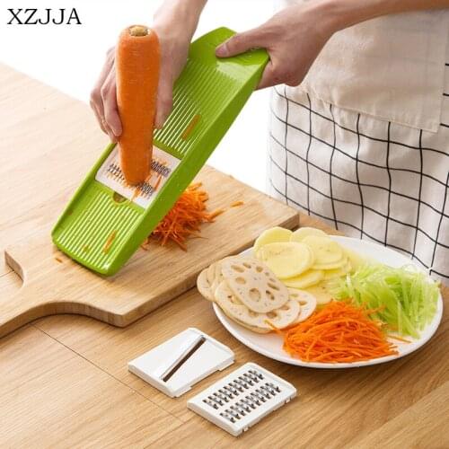 XZJJA Multi-function Kitchen Slicer Manual Vegetable Grater Potato Carrot Onion Cutter With 3 Blade Vegetable Fruit Home Gadget