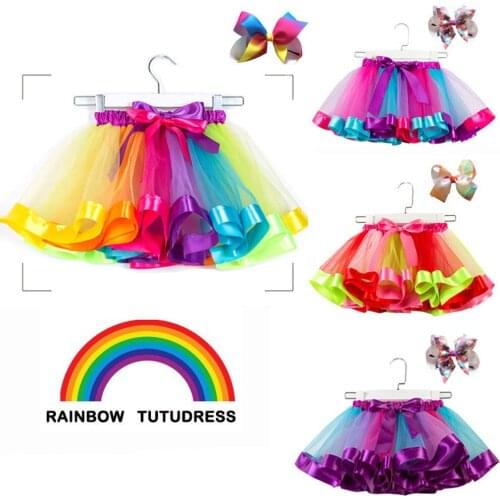 Tutu Skirt Baby Girl Clothes 12M-8Yrs Colorful Mini Pettiskirt Girls Party Dance Rainbow Tulle Skirts Children Clothing