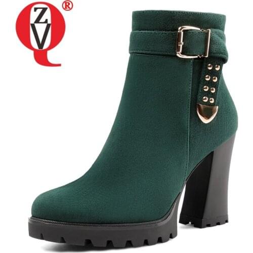 ZVQ Women winter New Style Leisure Fashion short boots belt buckle decoration Round Toe Solid color Concise Comfortable