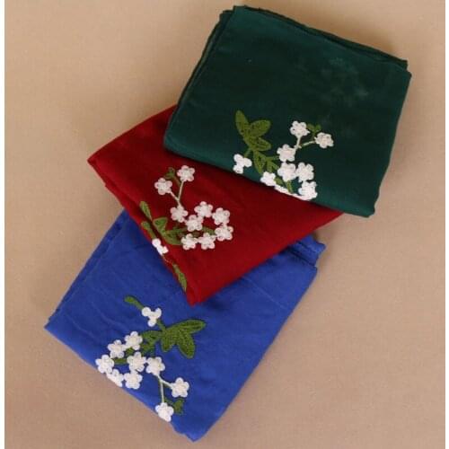 Nice design women embroide floral cotton muffler viscose shawls hijab kerchief wrap muslim wrap autumn scarves/scarf 10pcs/lot