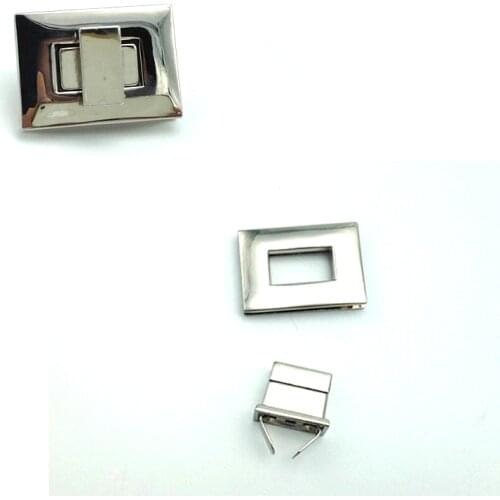 1 inch Silver Rectangle Handbag Twist Lock