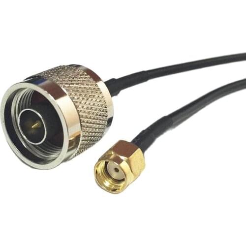1pc New N type Male To RP-SMA Male Plug Connector RG174 Coaxial Cable Pigtail 20CM 8" Adapter