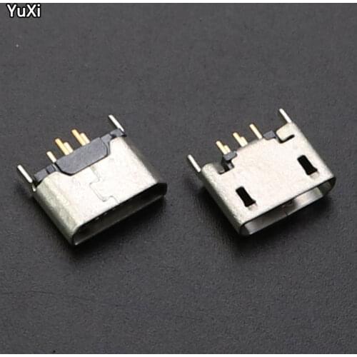10-50Pcs Flat Mouth MICRO USB Vertical 5pin 180Degrees Connector For Mobile phone Mini USB 5pin Jack 5P Direct Plug-in Connector