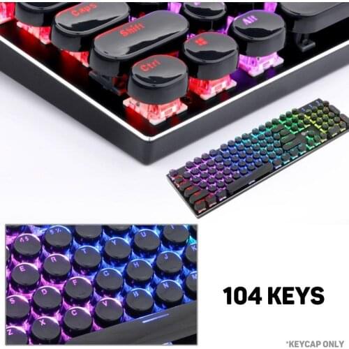 104Pcs/Set Translucent Key Cap Cover Mechanical Keyboard Keycaps Replacement