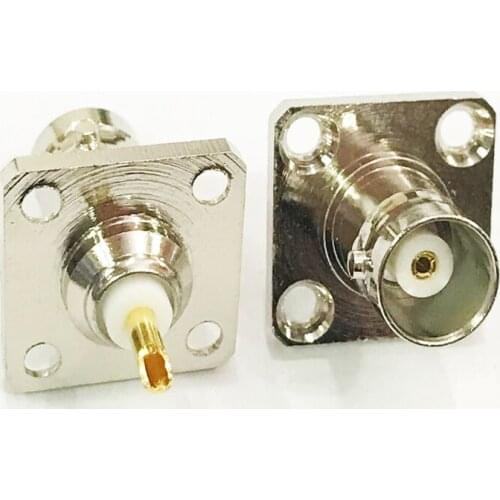 20pcs BNC Female 4 Hole Flange Panel Mount Solder RF Coax Adapter Connector