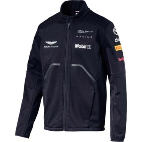 2021 Windproof Hoodie Red Color Bull Martin F1 Racing Team Motorsport GP Full Zip Fleece Windproof Jacket Car Fans Clothing