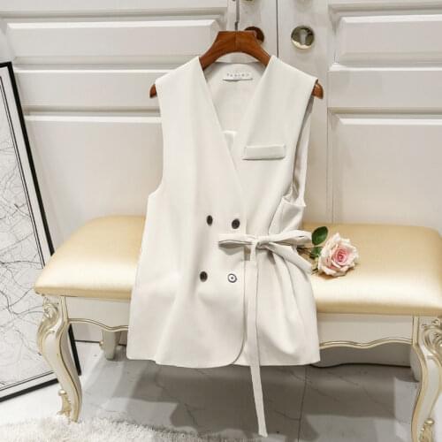 2021 High Quality Slim Women Vest Jackets Office Work New Female Elegant Casual Sleeveless Lady Suit Vest Coat with Lining H563
