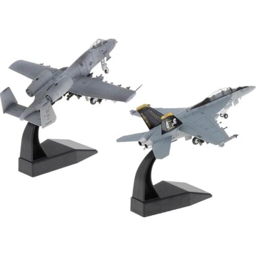 2x 1/100 F/A-18 Strike American Fighter & A-10 Attack Plane Diecast Aircraft Model Decor