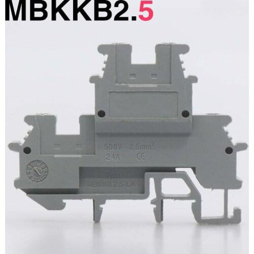 50pcs UK series terminal ukk2.5 copper double layer terminal D mbkkb-2.5 terminal block double in and double out