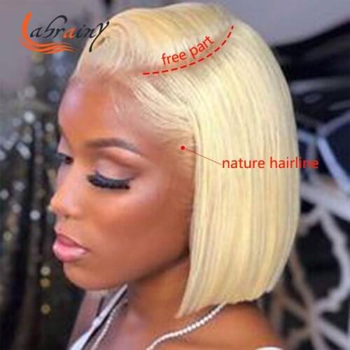 613 Blonde Bob 13x4 HD Lace Frontal Human Hair Wigs 13x5 Lace Front Pre Plucked Nature Hairline With Baby Hair For Black Women