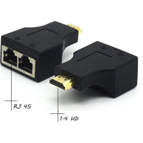 1 Pair HDMI-compatible Video Extension Extender Adapter Signal Amplifier RJ45 Max 30M for HDTV STUB DVD Projector