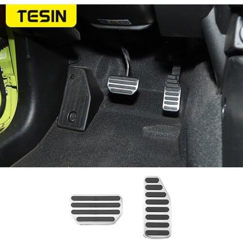 TESIN Stainless steel Accessories For Suzuki Jimny 2019+ Car Accelerator Brake Foot Pedals Covers For Suzuki Jimny 2019-2020