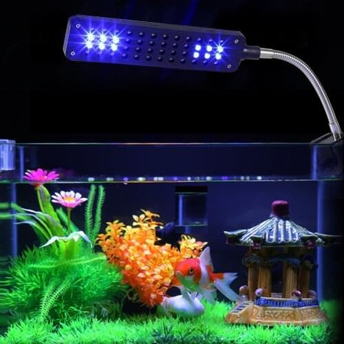 NICLUX Aquarium LED 36White &12Blue Fish Tank Clip On Light Adjustable Angle Aquarium Lighting For Growing Plants With Switch