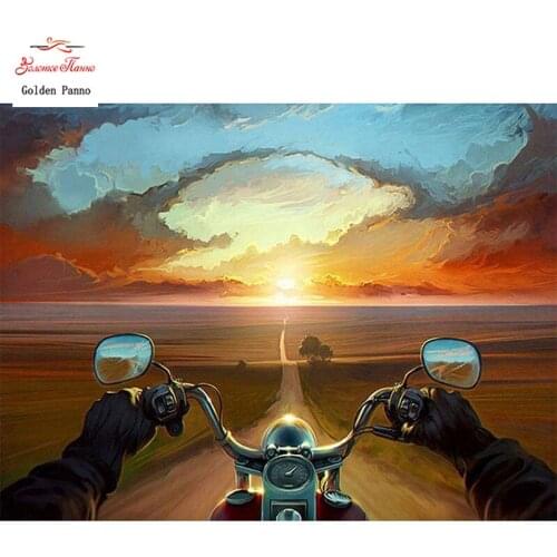 GOLDEN PANNO Diamond Painting Full Square 5D Diy Daimond Embroidery Diamant Mosaic Sale Displasy Broderie Diamant Motorrad 02