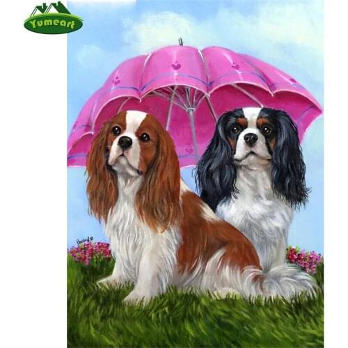 Diy Diamond Painting Cross Stitch Cavalier King Charles Spaniel Dog 5D Mosaic Full Diamond Embroidery Cute Pet Puppy Art Crafts