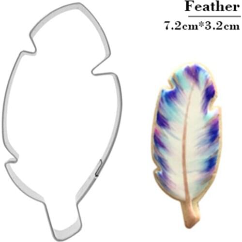 ANGRLY Feather Cookie Cutter Stainless Steel Cut Biscuit Mold Cooking Tools Cake Fondant Decorating