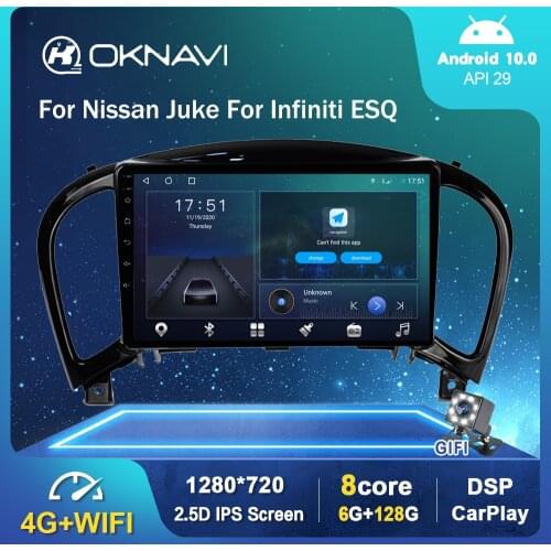 6G 128G Android 10.0 Car Radio Video Player For Nissan Juke 2004-2016 For Infiniti ESQ Auto BT Multimedia GPS Stereo DSP Carplay
